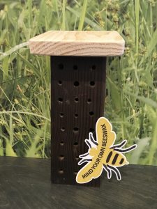 Our Mason Bee Blocks provide solitary bees with a place to lay their eggs. A single mason bee is equivalent to 120 worker honeybees in the pollination it provides.