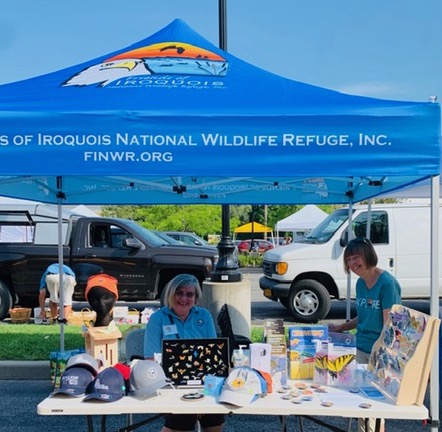 FINWR (Friends of the Iroquois National Wildlife Refuge) also had a booth at the Butterfly Release event to raise funds for projects to support the refuge and spread the need for preserving and protecting these habitats.